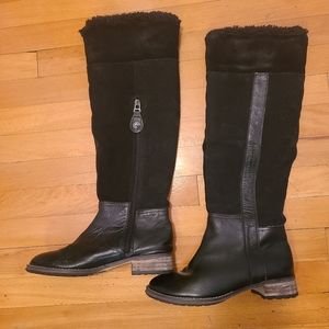 Pajar tall Suade leather winter boots with heels size 7 US 38 European black